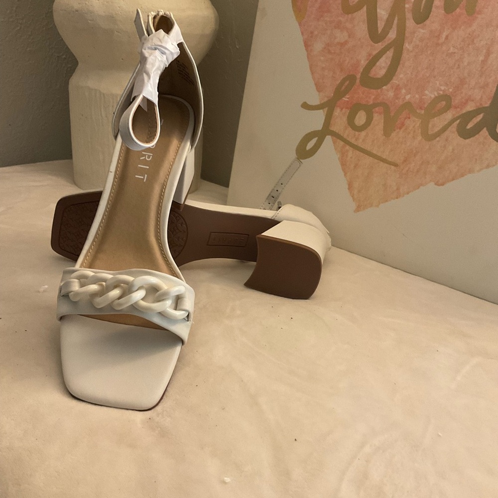 Esprit Cream Women's Chain Heeled Sandals